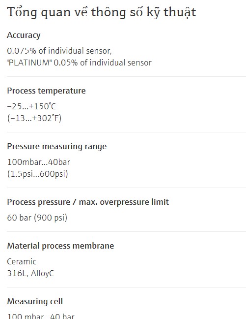 spec_PMD71_ pressure transmitter_ENDRESSHAUSER