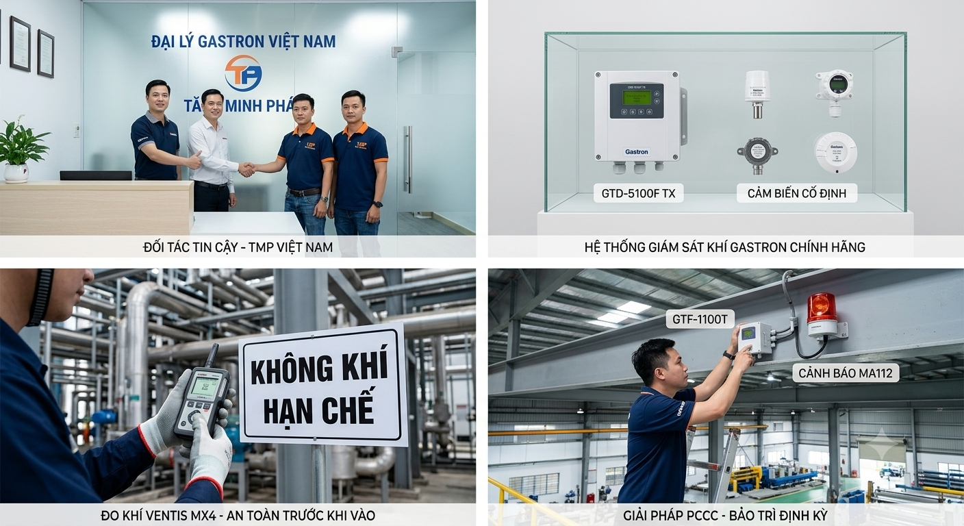 Hệ thống giải pháp an toàn khí toàn diện từ Gastron Hàn Quốc và dịch vụ kỹ thuật chuyên sâu từ Đại lý Ủy quyền TMP Việt Nam.