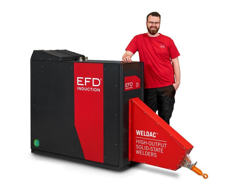 Tủ máy hàn ống cao tần EFD Weldac trong nhà máy ống thép