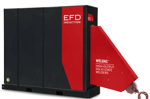 Cận cảnh tủ nguồn máy hàn ống cao tần EFD Weldac công suất cao