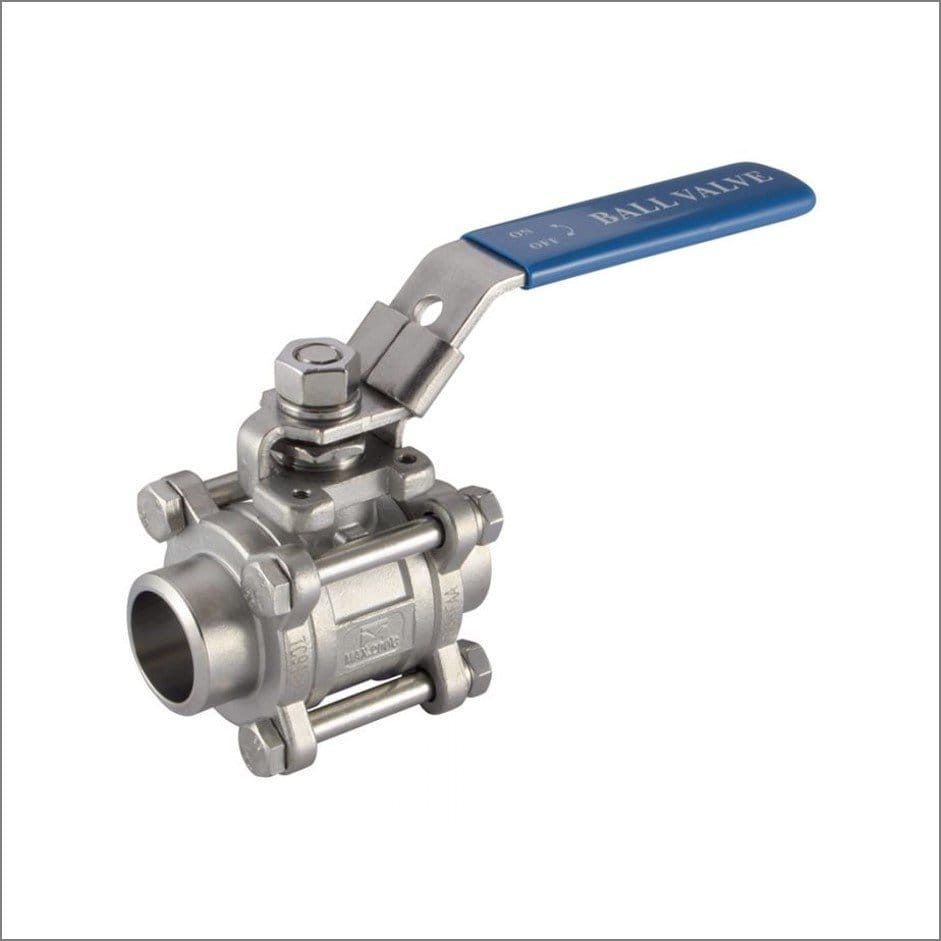 Van bi hàn 3 mảnh thân inox tay gạt kiểu Lapar LPA15