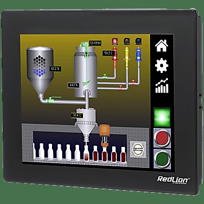 Chi tiết màn hình HMI Red Lion CR3000 hiển thị giao diện điều khiển