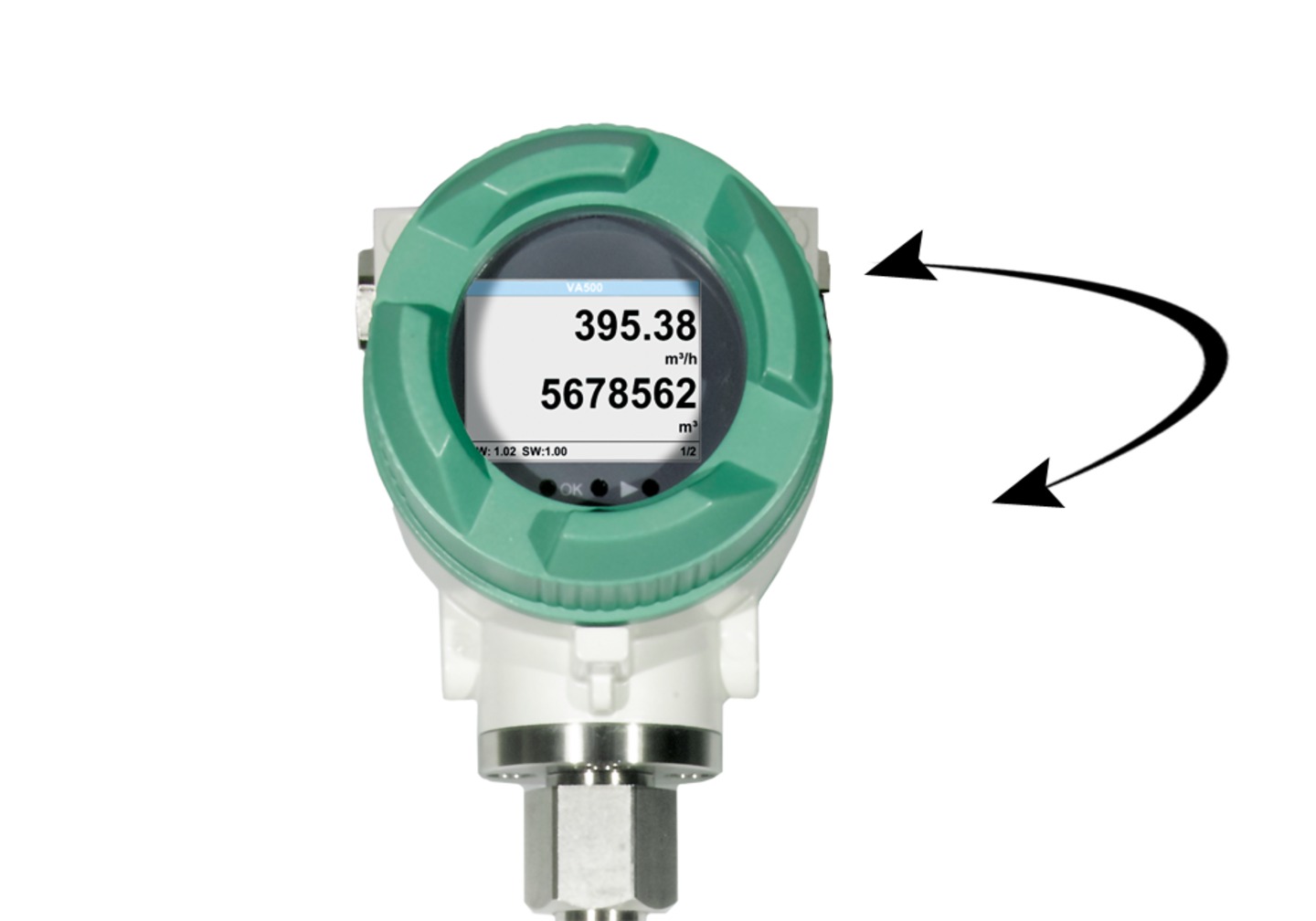 CS Instruments VA 550 với màn hình màu xoay được trên đường ống khí nén