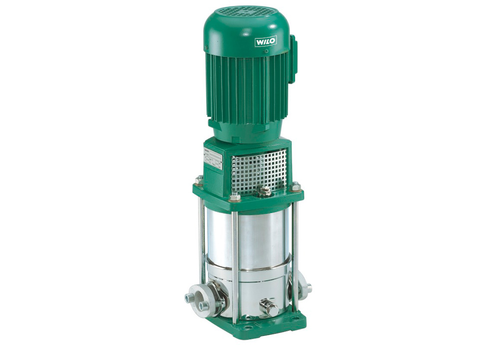 Chi tiết thân bơm inox và động cơ của bơm Wilo-Multivert MVI