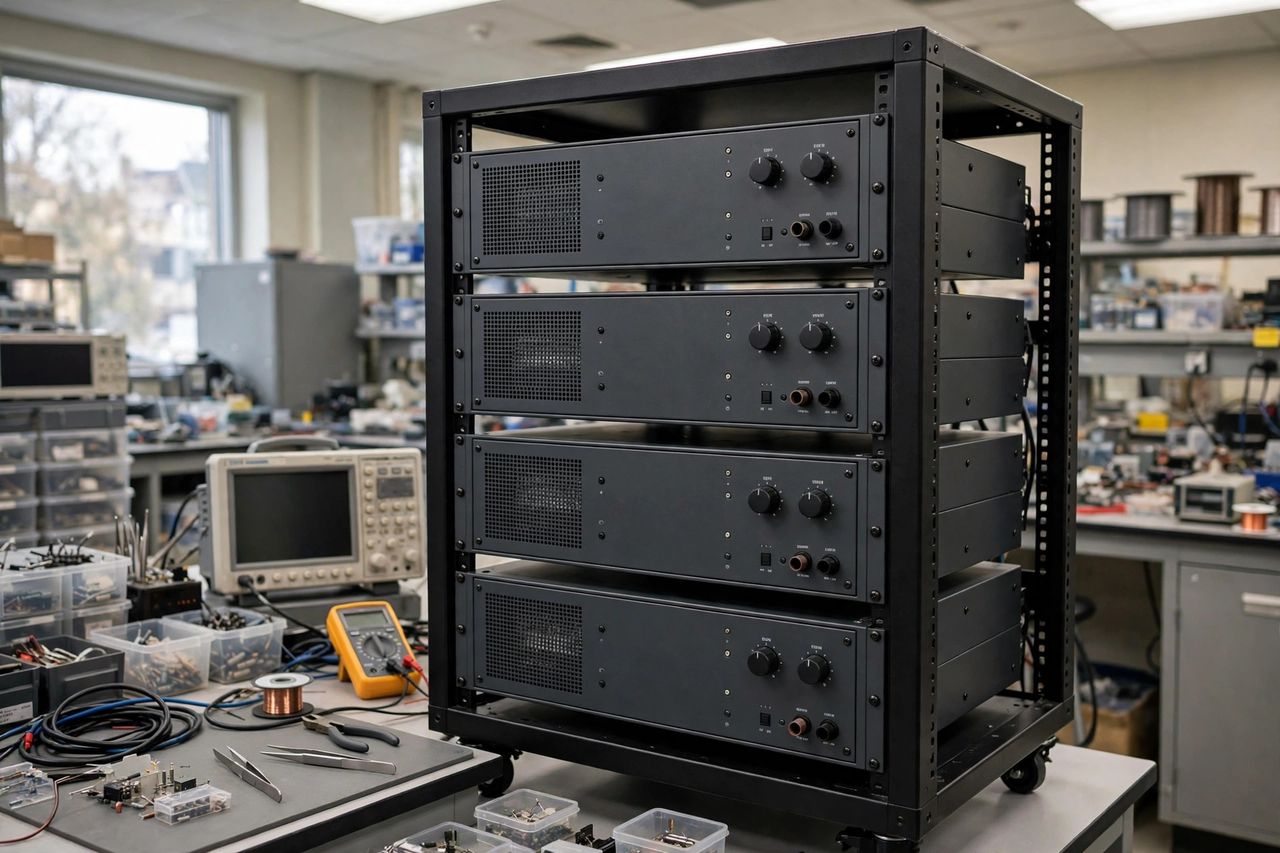 Bộ nguồn TDK-Lambda GENESYS+ trong tủ rack phòng lab