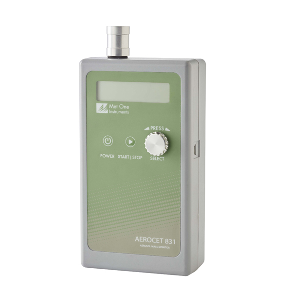 Màn hình LCD và núm xoay trên máy đo bụi MET ONE Aerocet 831