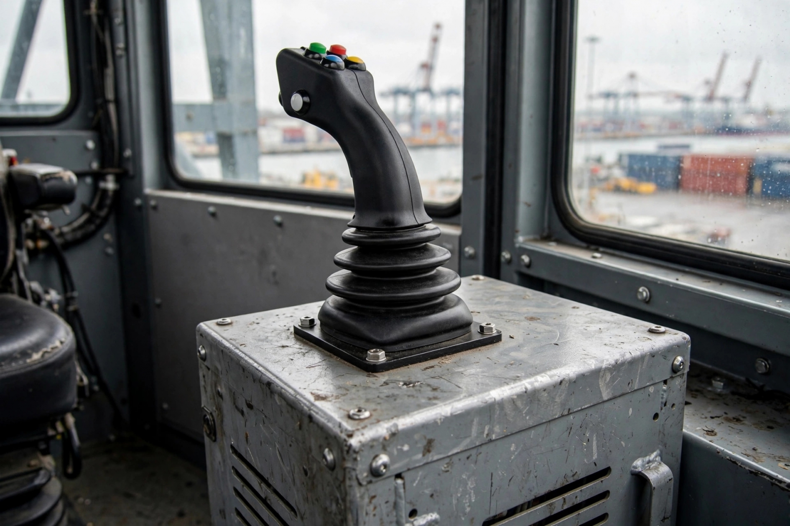 Joystick NS3 lắp đặt trên cabin điều khiển cẩu trục công nghiệp