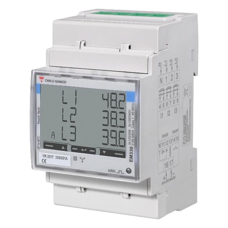 Đồng hồ đo năng lượng 3 pha Carlo Gavazzi EM330 chính hãng Ý, màn hình TOUCH TECH