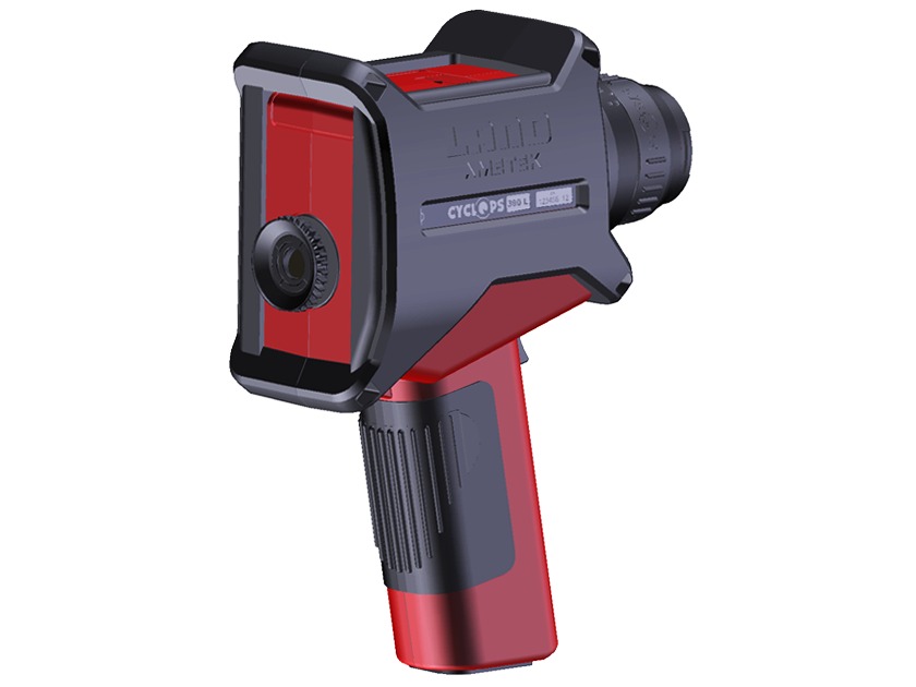 Mặt sau nhiệt kế hồng ngoại cầm tay Cyclops C390L ứng dụng lò công nghiệp